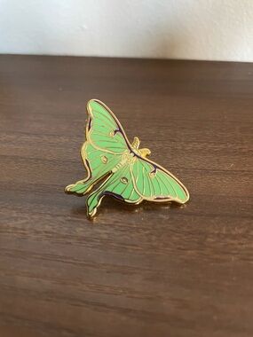 Green Luna Moth Enamel Pin